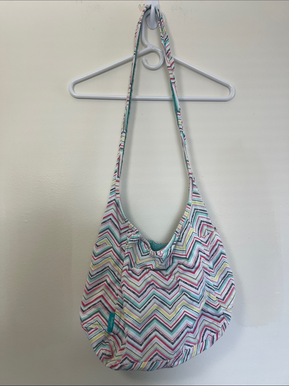 thirty-one Multicolor Chevron Shoulder Bag - Teal Pink Yellow White